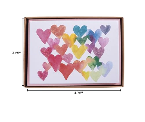 Image of Graphique Boxed Cards, Love in Color - Includes 16 Cards with Matching Envelopes and Storage Box, Cute Stationery Made on Durable Cardstock, Cards Measure 3.25 inch x 4.75 inch