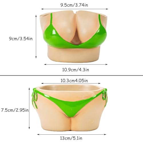 Zabawna popielniczka z żywicy bikini - kreatywna przenośna dekoracja do domowego biura, baru i imprez na świeżym powietrzu - nowoczesna dekoracyjna ozdoba i unikalna rzeźba rzemieślnicza