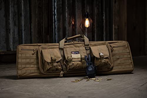 G. Outdoor Products G.p.s. 42" Double Soft Rifle Case - 42" L X 12.75" H X 9" W Adjustable Durable Convenient Shooting Gear Storage W/Molle, Tan #TOP6