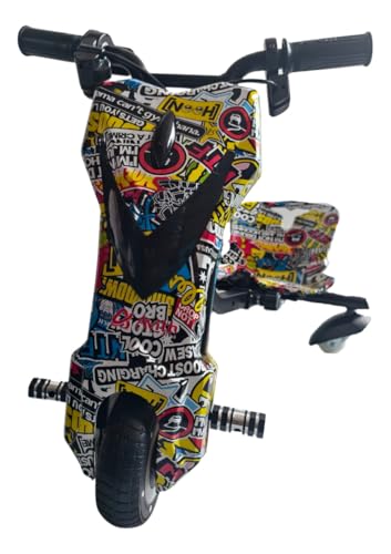 Patinete Elétrico Triciclo Infantil Drift 150W Cor Stickers com LED, Música e Bluetooth, Suporta até 65kg, Autonomia até 5km, Liga na Chave, Ideal para Crianças e Pré-Adolescentes, Presente Filhos