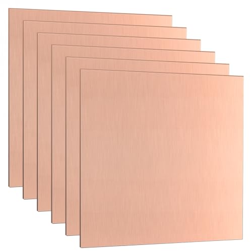 Adrattnay 6-Pack 99.9% Pure Copper Sheets Metal 6