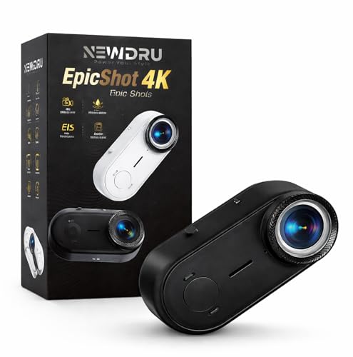 Image of NEWDRU EpicShot 4K Action Camera | 4K Ultra HD, 20MP, 6-Axis EIS Stabilization | IP68 Waterproof 10m | Magnetic Mount | WiFi App Control | 64GB Storage | Mini Portable Vlogging Camera