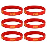 CFEWV 6 Stück Spanische Flagge Armband, Spanien Flagge Silikon Armbänder, Fanartikel Robuste Armband Mit Spanische Flagge, Sportarmbänder Wm, Für Fan Supporter Fußball Athletics (C)