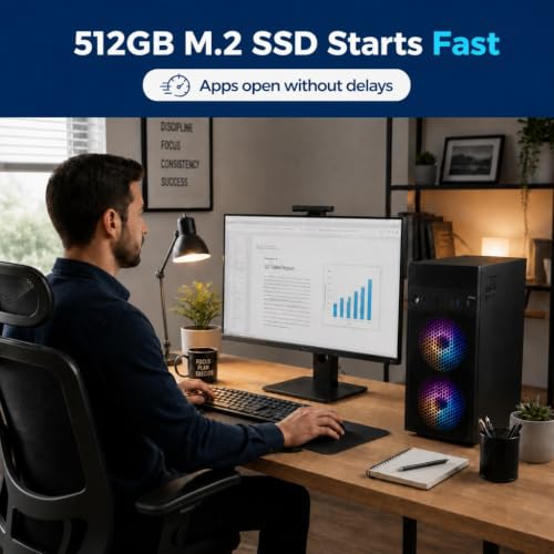 Image of Core i7 Desktop Computer PC | Core i7-4770 3.40Ghz| 16GB RAM | 512GB SSD | 5G WiFi & Bluetooth | HDMI, VGA, Ethernet | USB 3.0 | Windows 11 Pro & Office 24 Installed | 2 Year On-Site Warranty