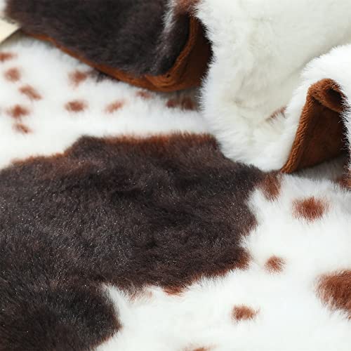 Rynghipy Cow Blanket Lightweight Soft Cow Print Sofa Bed Travel Blankets Warm Coffee Cow Throw Blanket For Baby Kids Girls Boys Adults (Coffee, 63''X79'') #TOP6
