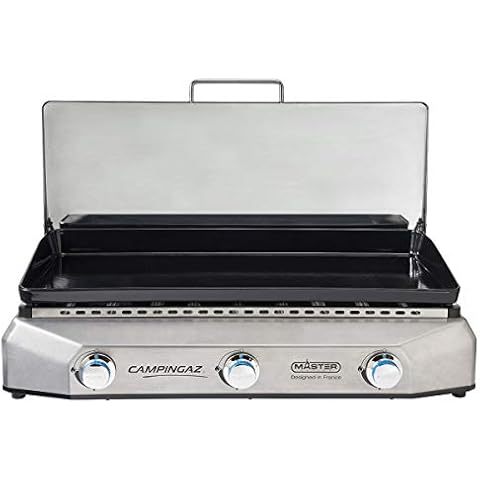 Campingaz - Placa de Hierro Fundido Esmaltado con Tapa de Acero Inoxidable Cover