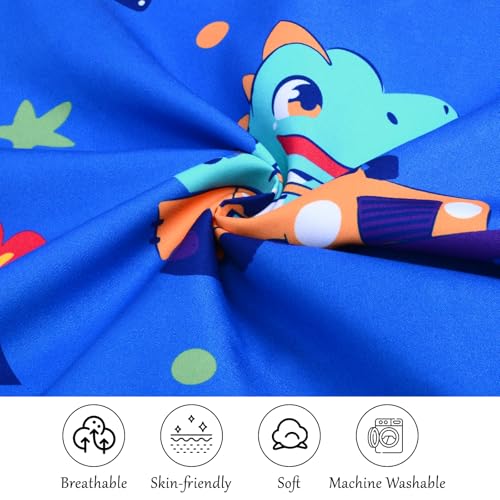Image of Cloele Kids Toddler Pillowcase,Travel Pillowcase,Car Dinosaur,13x18in,Blue | Suitable for 12x16 or 13x18in,Envelope Travel Pillowcase,Baby Pillow Cover,1 Pack, Soft Children's Bedding,For Boys and Girls