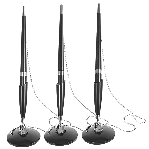HOMSFOU 3 Stück Tischstift mit Kette Schwarz