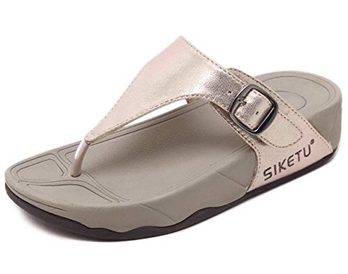 Sandales compensées Confortables pour Femme - Or - doré, 36 EU Cover