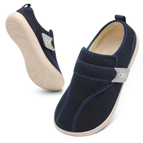 XIHALOOK Womens Slippers Wide Diabetic Shoes with Adjustable Strap for Diabetic Swollen Feet Outdoor Indoor Walking Shoes