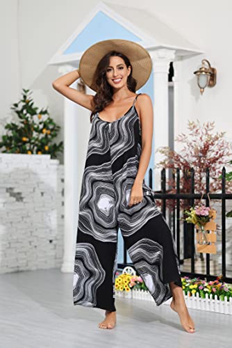Image of BUENOS NINOS Women's V Neck Floral Maxi Dress Boho Printed Adjustable Spaghetti Strap Ethnic Beach Long Dress with Pockets