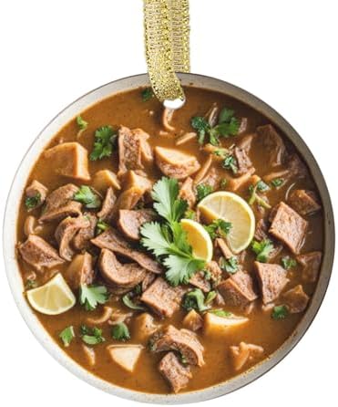 Art and Beyond Round Double Sided Christmas Ornament of a Bowl of Gumbo Soup Holiday Decor Louisiana Soups Foodie Lover Food - Flat Printed Design Xmas Tree Ornaments image 5