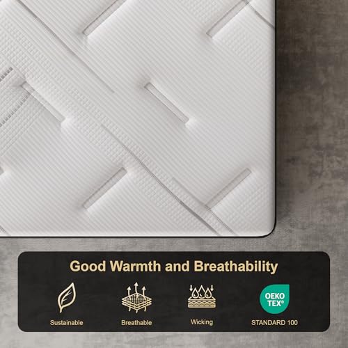 SURLUNKEYS 14 Inch Hybrid Mattress - King Size Mattress Medium Firm with Memory Foam, Individual Pocket Springs for Motion Isolation, Enhanced Edge Support, White by SURLUNKEYS - Image 2
