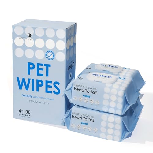 Mooncat Pet Wipes for Dogs and Cats, Hypoallergenic, Unscented, 400 Count