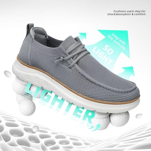 Image of Mens Boat Loafers Slip-on Casual Mesh Walking Shoes Business Oxfords Sneakers Work Lightweight Comfortable Soft Sole