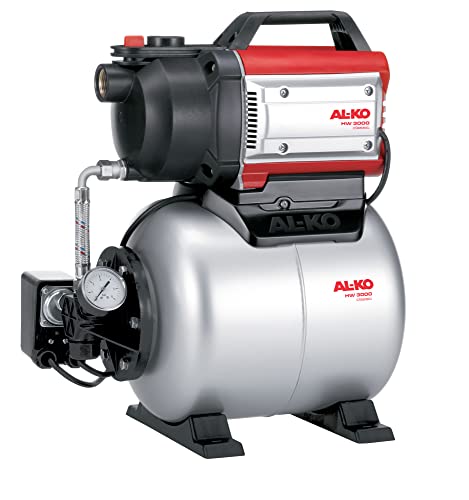 AL-KO Hauswasserwerk HW 3000 Classic, 650 W Motorleistung, max. Fördermenge 3100 l/h, max. Förderhöhe 35 m, 1-stufiges Pumpenlaufwerk, Rot-grau-schwarz