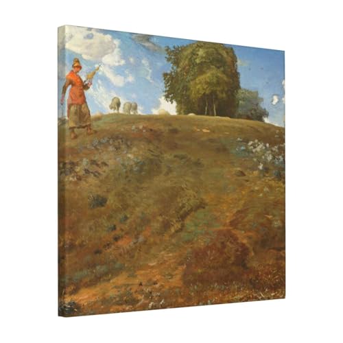 絵画 フレーム装飾画 シャンフランソワミレー In The Auvergne キャンバスアート アートパネル 壁画 壁掛け 絵 モダンアート 版画 壁飾り 世界の名画 ポスター 40x40cm