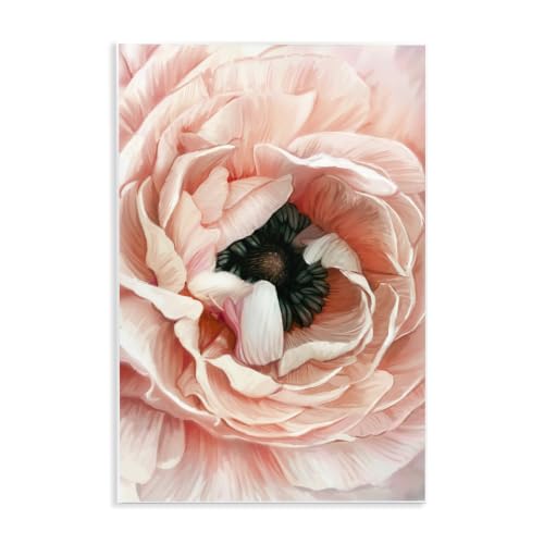 'Up Close Pink Peony Intricate Sunlit Petals'| Wall Plaque Art