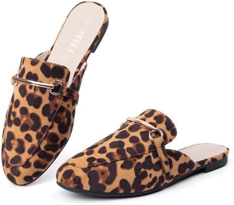 MUSSHOE Mules for Woman Buckle Flats Comfortable Slip on Women Mu...
