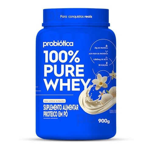 100% Pure Whey (900g) - nova fórmula, Baunilha, Probiótica 100% Pure Whey (900g) - nova fórmula, Baunilha, Probiótica