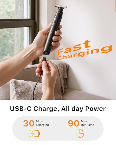 Image of Men's Electic Beard Trimmer with 12-in-1 Rotating Combs - Professional Precision Styling,Magnetic Snap Blade, Wet /Dry Use, USB-C Fast Charge, Travel Friendly - Ideal for All Beard Styles