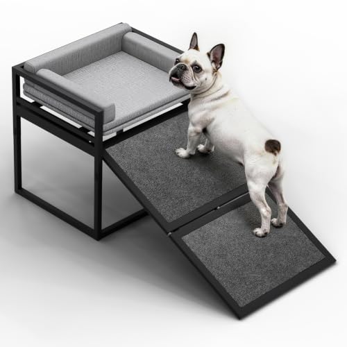 AZV Dog Chairs with Folding Ramps for Bed Seat Stairs Mate for Small Dogs
