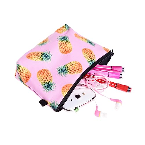 Healvian Bolsa De Maquillaje Portátil con Estampado De Piña Organizador De Cosméticos y Artículos para Bolsa De Almacenamiento para Mujeres