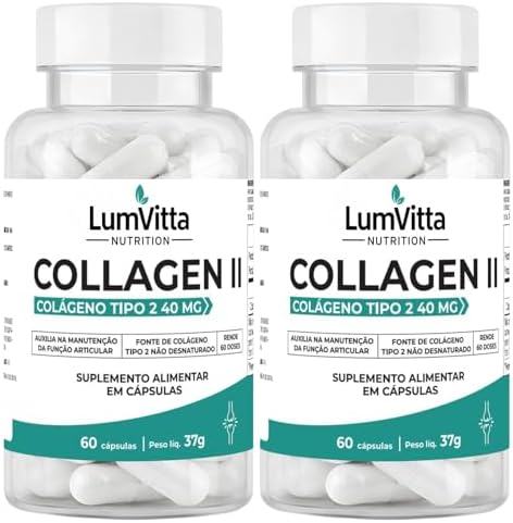 Kit 2x Colágeno Tipo 2 Não Desnaturado Premium 40mg Joelho Articu...