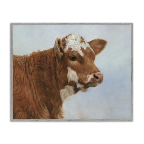Brown Dairy Cow Farmhouse, 24 x 30 Inch Framed Giclée Print