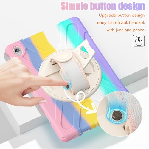 Coque Samsung Galaxy Tab S10 FE Plus 13,1 support rotatif 360 rose