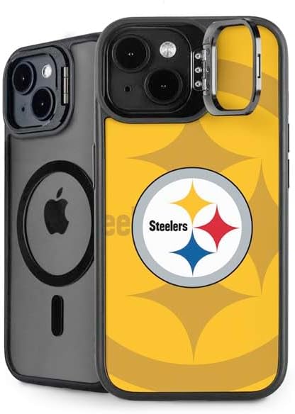 Skinit Kickstand Phone Case Compatible with iPhone 15 Plus - Officially Licensed NFL Pittsburgh Steelers Design