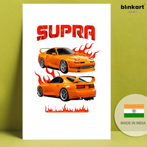 Image of BLINKART Toyota SupraCar Posters Sticker Gift Items for Boys Room Wall Decor || Comes with Double-Sided Tape|| Decoration Bedroom Living Room Office Studio Decor | 12x18 In (A3) - CAR-294