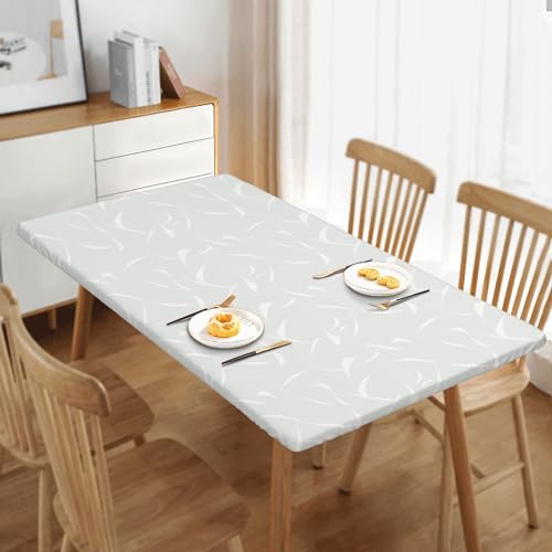 Nappe extensible blanche 152 cm protection table rectangulaire résistante huile - 5
