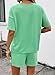 SHEWIN Short Sets for Women Spring Fashion 2026 V-neck Short Sleeve Tops and Women's Shorts sweatsuits Casual Loose Comfy Womens Lounge Sets Beach Vacation Outfits Green XL