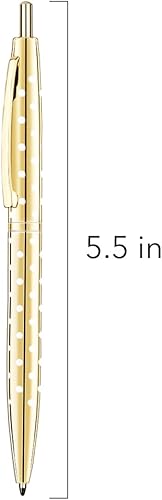 Miniatura 2 de Unibene Paquete de 6 bonitos bolígrafos de punta redonda y dorada, tinta negra de punta media de 0.039 pulgadas con 6 recambios de acero inoxidable