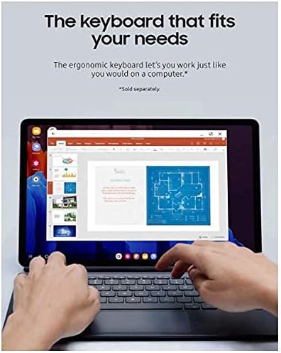 Samsung Galaxy Tab S7 charging via USB-C with battery life indicators