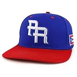 Trendy Apparel Shop PR 3D Embroidered Flatbill Snapback Cap with Puerto Rico Flag - Royal RED