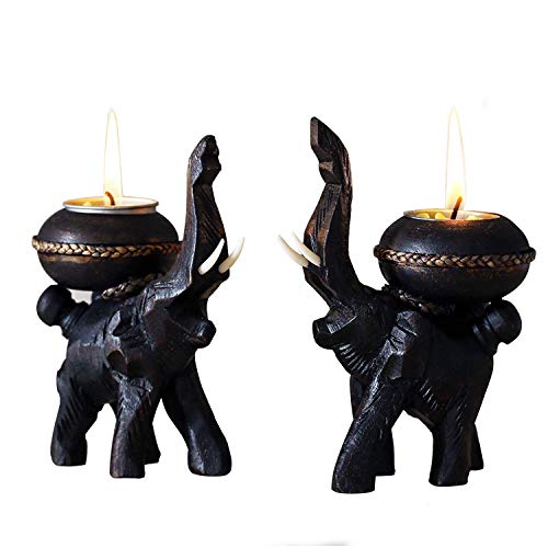 Ornerx Tea Light Candle Holders Design Of Lucky Elephant Valentines Day Set Of 2 #TOP8
