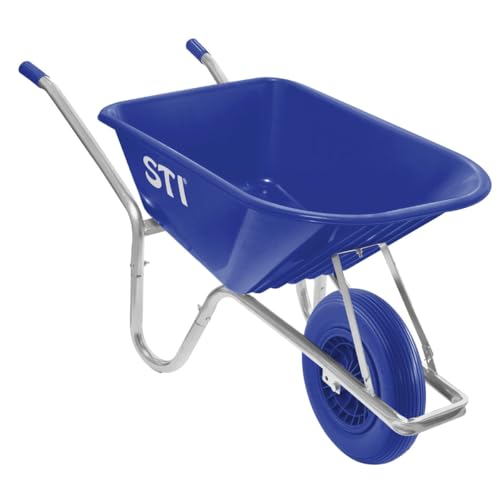 STI Carriola Blu 110lt portata 180kg Ruota Antiforatura Acciaio e