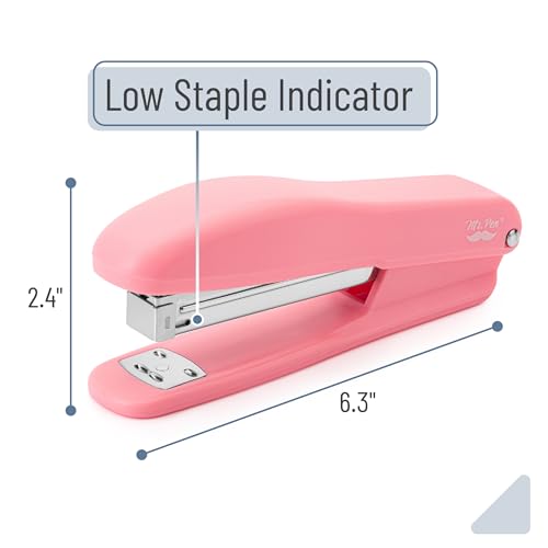 Mr. Pen- Staplers for Desk, 2 Pack With 200 Staples, 20 Sheet Capacity, Pink, Office Stapler Set - Image 4