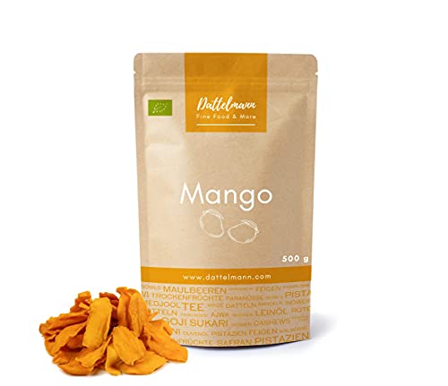 Mangostreifen Bio Amellie 500g | Mango getrocknet | Amellie Sorte: Süß-Sauer | Trockenfrüchte | Mango Chips | Ohne Zusatz | Trockenfrüchte Ohne Zucker | Gesunder Snack | Palmyra Delights