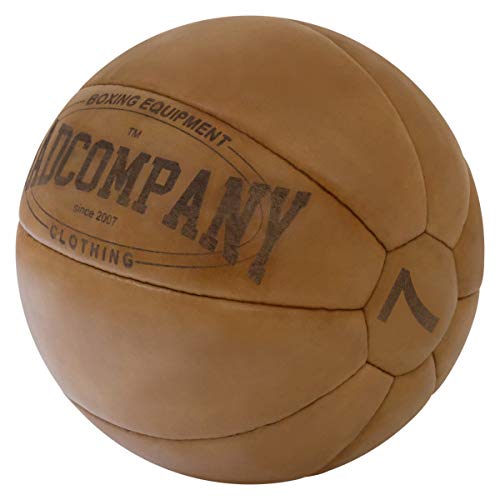 Vieux Ballon De Médecine En Cuir Marron – Vintage Déco Sport – Environ 25 Cm