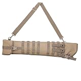 Tactical Shotgun Rifle Scabbard Bag Shoulder Adjustable Strap Outdoor Hunting Molle Holster(Khaki)