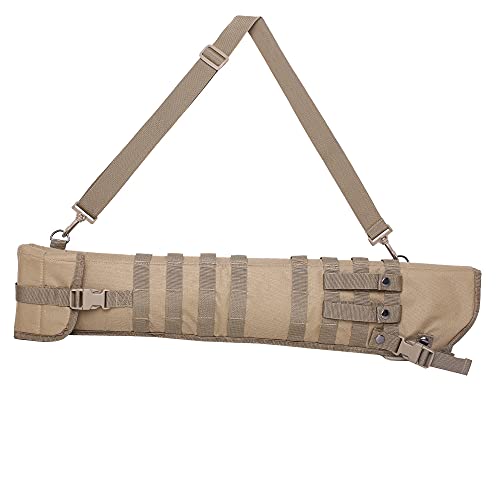 Tactical Shotgun Rifle Scabbard Bag Shoulder Adjustable Strap Outdoor Hunting Molle Holster(Khaki) #TOP2