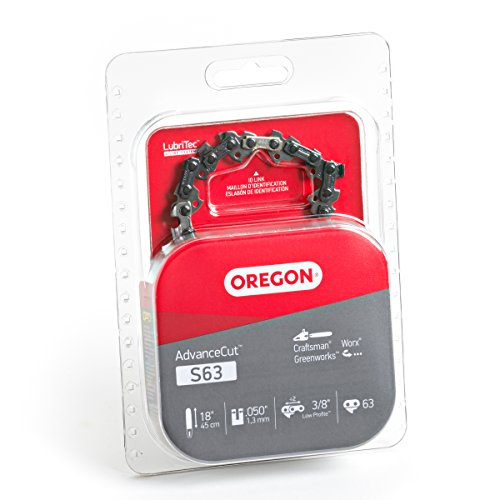 Oregon S63 AdvanceCut 18-Inch Chainsaw Chain, Fits Craftsman, Worx, Greenworks,Grey