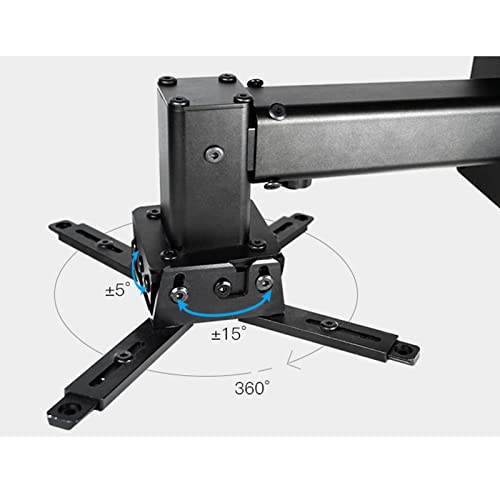 Soporte de proyector de aleación de aluminio, montura ajustable en pared, varilla corta plateada HQ130 miniatura 5