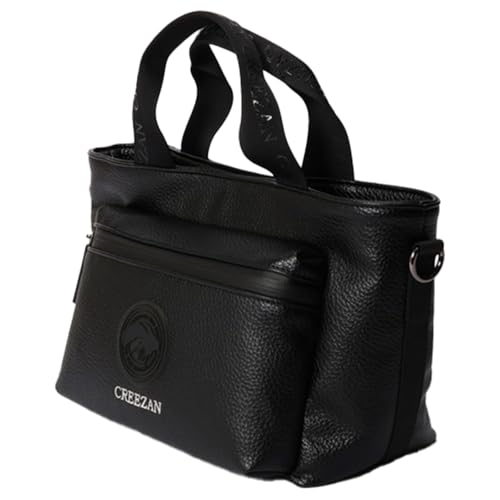 [豊岡市]CREEZAN GOLF クリーザンゴルフ カートバッグトート ブラック CCGI-014-02 / ゴルフ カートバッグ ゴルフバッグ トートバッグ 2way 軽量 収納力 水濡れに強い 高機能合成皮革 ショルダーストラップ付き シンプル デザイン