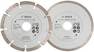Bosch 2 x Diamond Cutting Discs (for Tiles and Building Materials, Ø 125 mm, Accessories for Angle Grinders)