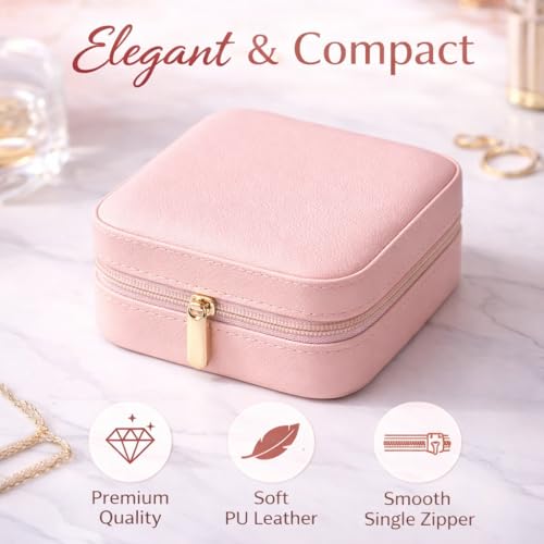 Image of Personalized Jewellery Organizer Case for Women | Custom Name Travel Jewelry Box with Ring, Earring & Necklace Storage | Compact, Elegant Gift for Girls & Women (Cute Propose)