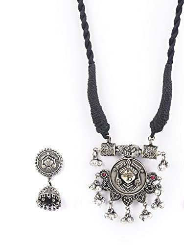 Ghungroo Silver Plated Temple Jewellery Set, Traditional Charm